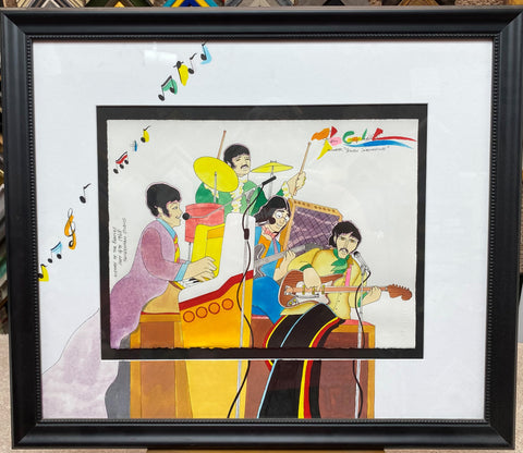 Hey Jude framed original with hand painted mat - Ron Campbell