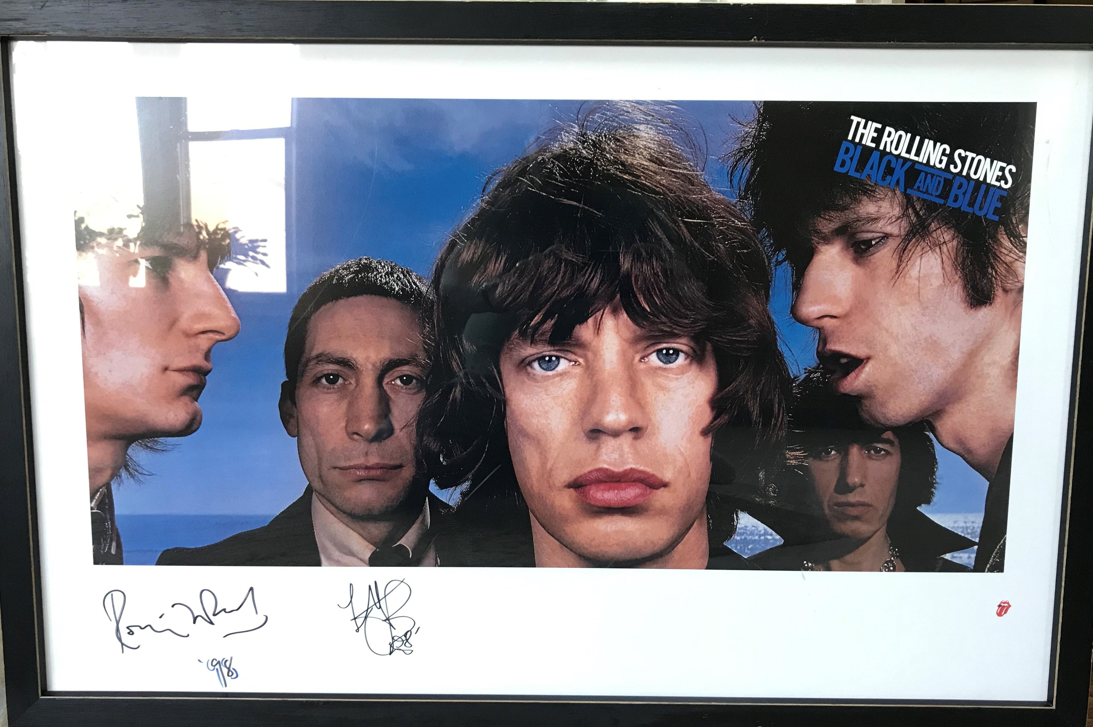 Black & Blue - The Rolling Stones signed by Charlie Watts and Ronnie Wood